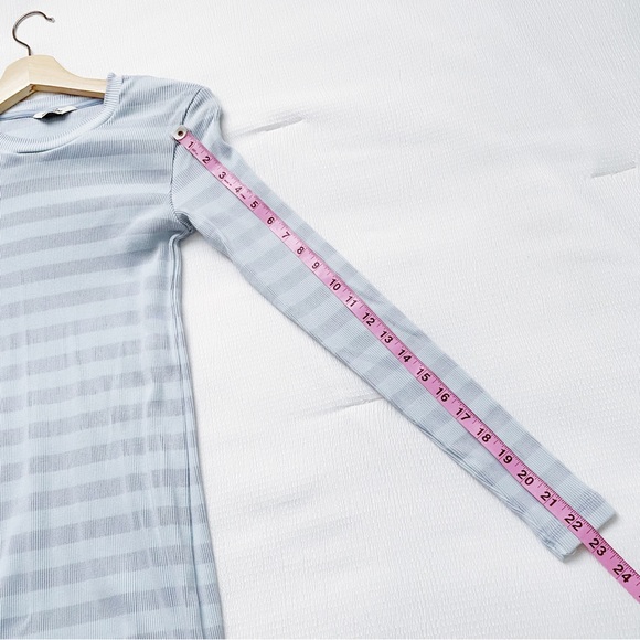 Mads Nørgaard Copenhagen Pale Blue Stripe Long Sleeve Midi Dress - Picture 6 of 11